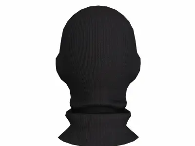Balaclava mask black game ready Low-poly 3D model