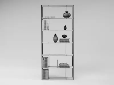 Metal black bookshelf in a modern style Free 3D model