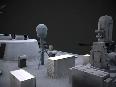 Oliver Hazar Perry  Frigate Low-poly 3D model