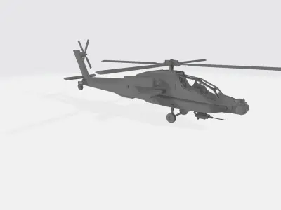 helicopter military ah-64 apache 3D print model