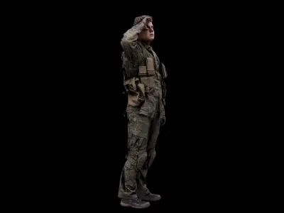 Cleaned 3D Body Scan Michael Howard Army Man Standing 3D model