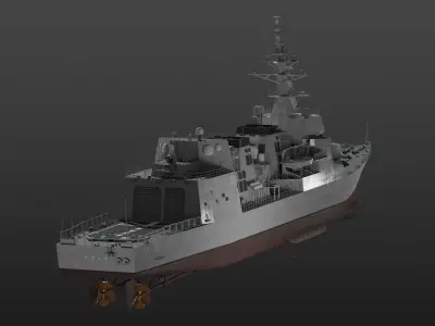 JMSDF Akizuki class destroyer 3D model
