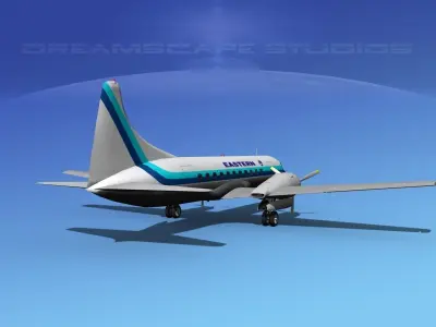 Convair CV-340 Eastern Airlines 3 3D model
