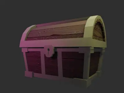 Treasure chest 4 Low-poly 3D model