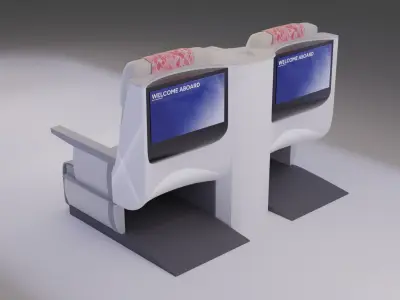 Business Class Airplane Seats - Air Astana  3D model