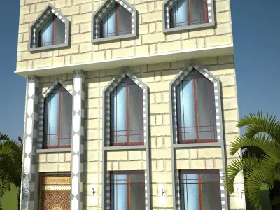 Masjid Elevation Islamic 151 Low-poly 3D model