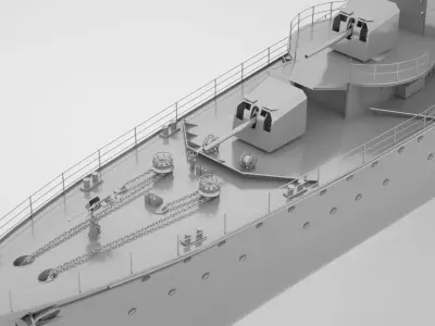 Type 1936 German Destroyer - Kriegsmarine Low-poly 3D model