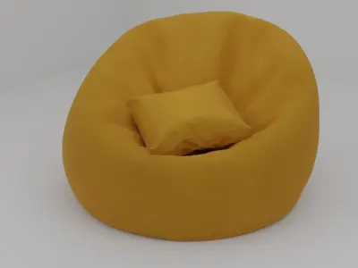 Yellow Bean Bag 3D model