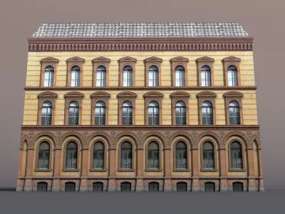 Apartment House 41 Low poly Facade Low-poly 3D model