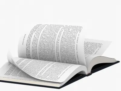 Black Cover Rigged Book 3D model