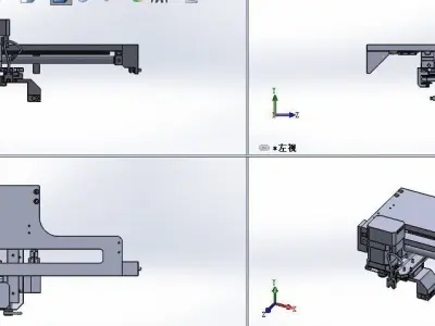 Motor and cylinder dual drive mechanism device 3D model