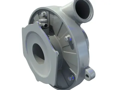 White Turbo Turbocharger 1 3D model