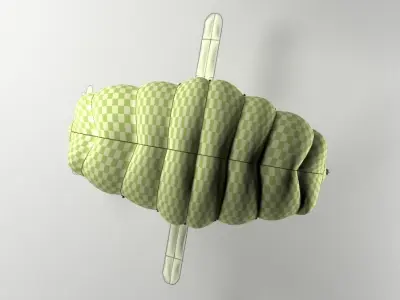Skyship hot air balloon with boat Low-poly 3D model