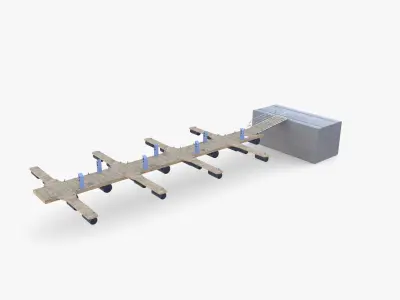 Pontoon dock V3 3D model