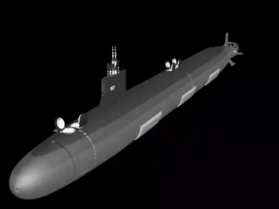 Virginia Class SSGN 807 Silversides 3D model