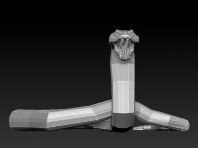 3D SNAKE LOWPOLY Low-poly 3D model