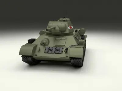 T34-76 Tiger Tank Early Pack 3D model