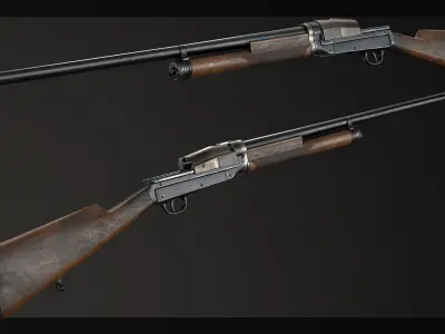 PBR Sjogren Inertia Shotgun Low-poly 3D model