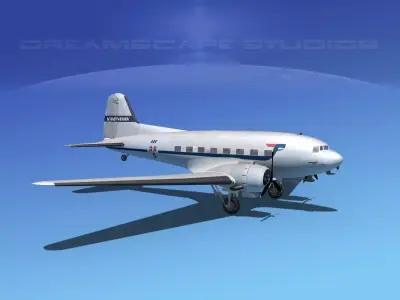Douglas DC-3 SAS 3D model