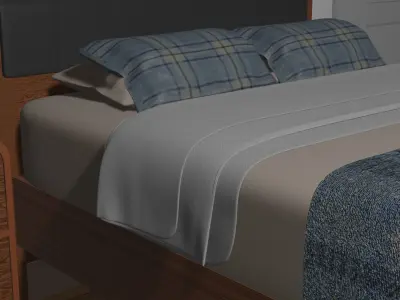 Minimalist Bedroom  Free low-poly 3D model