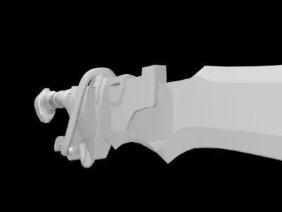 Steam punk sword Low-poly 3D model