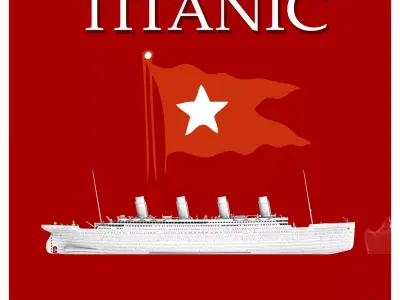 RMS Titanic and iceberg scale model 3D print model