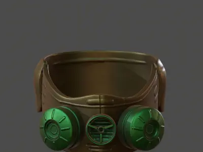 Gas mask helmet 3d model scifi Low-poly  Low-poly 3D model 550