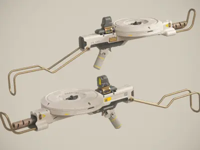 Futuristic Mini LMG Weapon PBR Low-poly 3D model