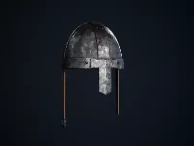 Stylized Nazal Helmet Low-poly 3D model
