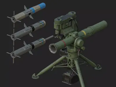 BGM 71 Tow Low-poly 3D model