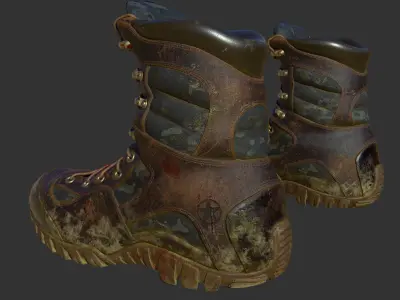 Dirty Bloody Combat Boots 3D model
