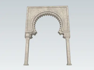indian jodhpuri stone arch 3d modal 3D model