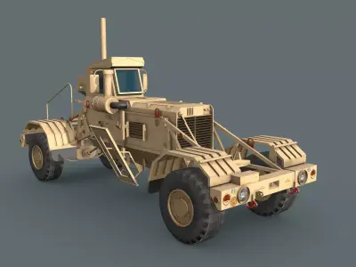Husky mine detection vehicle Low-poly 3D model