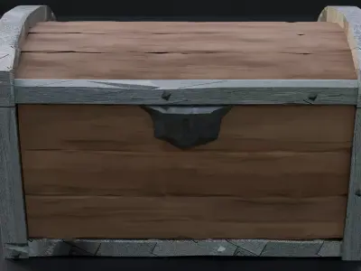 Stylized chest Low-poly 3D model