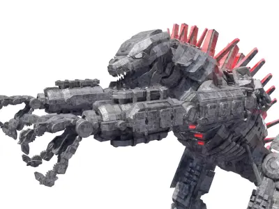 Mechagodzilla armored dinosaur 3D model