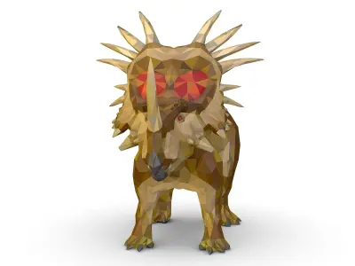 Dinosaur Styraco Lowpoly Art Style Animal Low-poly 3D model