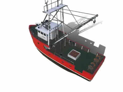 Fishing Trawler Low-poly PBR Low-poly 3D model