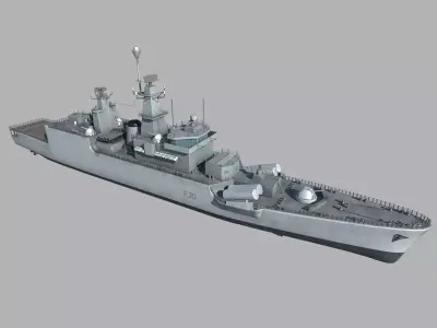 INS Godavari Frigate Low-poly 3D model