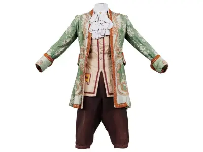 Organic Decorated Historic Costume Low-poly 3D model