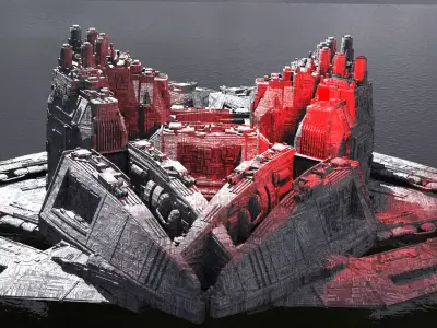 Alien Missile Defense base kit bash 2 3D model