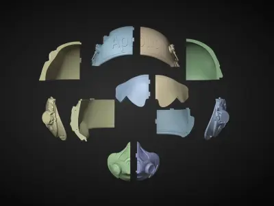 Military Helmet and Gas Mask 3D print model