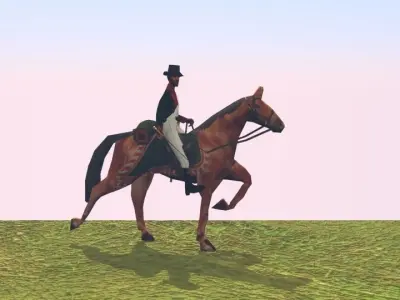 Black Dragoon LOW POLY Napoleonic wars Low-poly 3D model