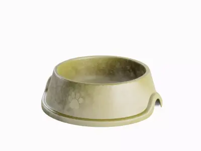 Used Metal Dog Bowl 05 3D model
