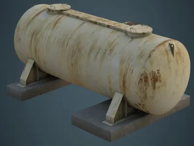 Industrial Gas Tank 4B Low-poly 3D model