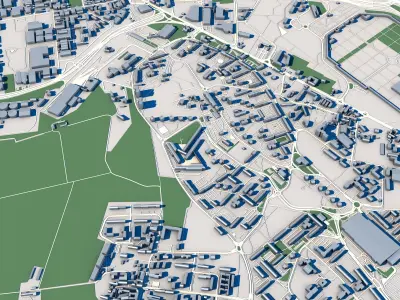 Part of Milan City Italy 2 3D model