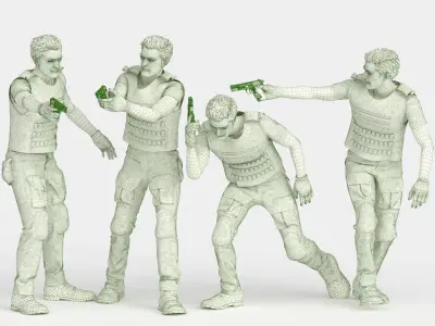 Mercenary Character - Tactical Low-poly 3D model