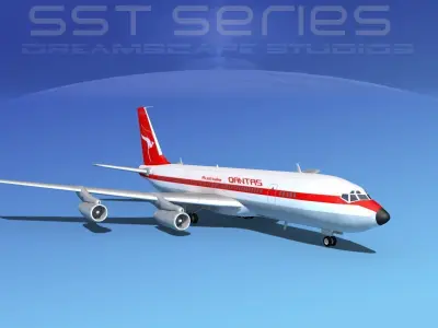 Boeing 707-320 SS Qantas 3D model