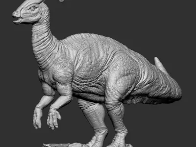 PARASAUROLOPHUS dinosaur statue Free 3D print model