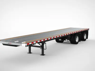  Flatbed Trailer Fontaine 3D model