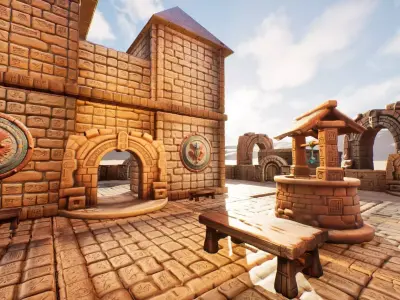 Ancient Ruins Enviroment Asset Pack Low-poly 3D model